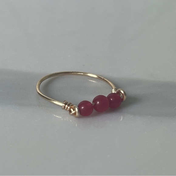 Custom Gold Handmade ring gemstone and pearls - Natural Ruby, Emerald, Sapphire - Picture 5 of 9